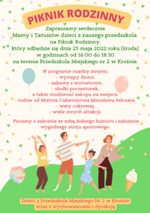 Przedszkolny Piknik Rodzinny plakat