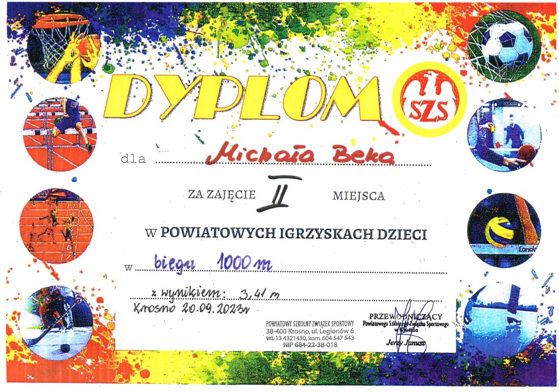 Dyplom- Powiatowe Igrzyska Dzieci